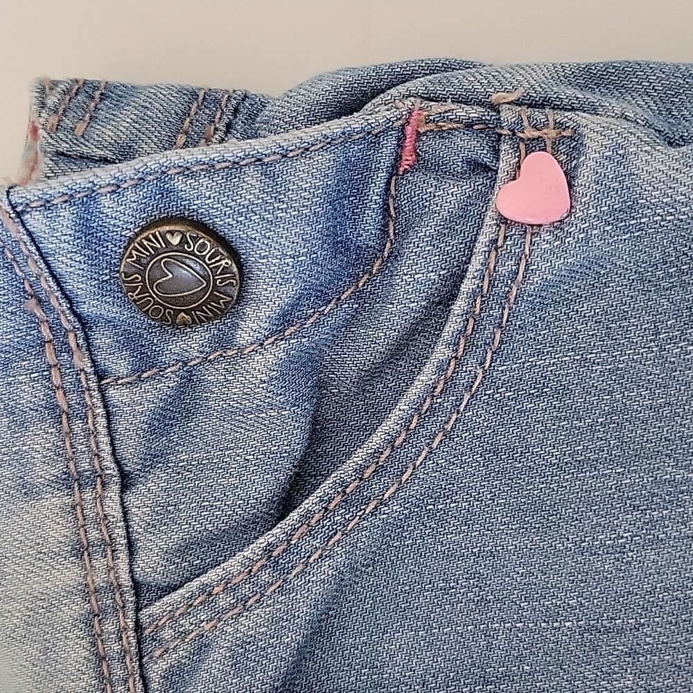 Souris Mini Girl Short Denim Overalls Jumpsuit - Picture 6 of 9